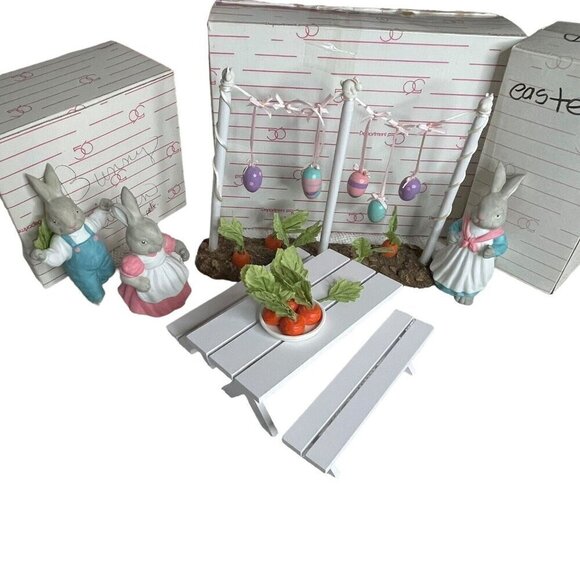 Department 56 Carrot Patch Collection Bunnies, Table, Etc - Picture 1 of 7